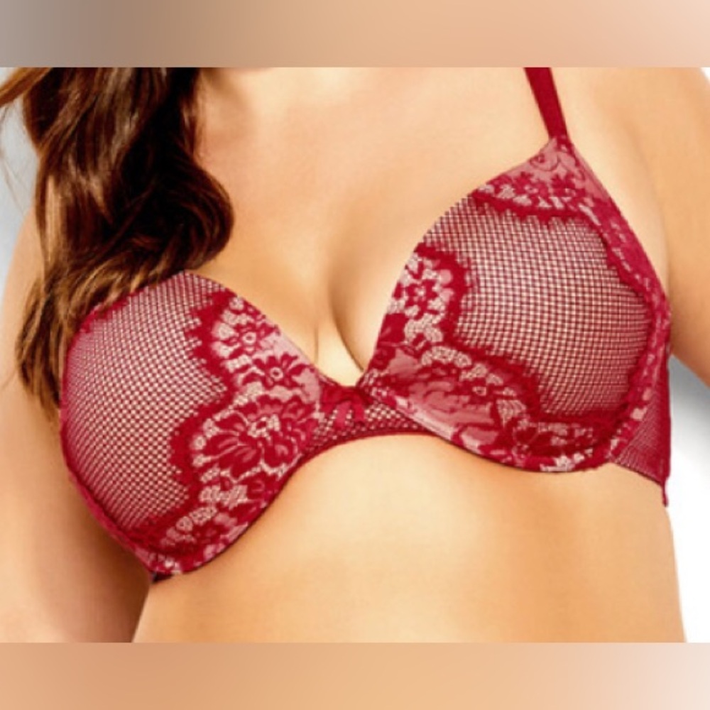 City Chic Celinda Push Up Bra in Ruby 36DD NWT!